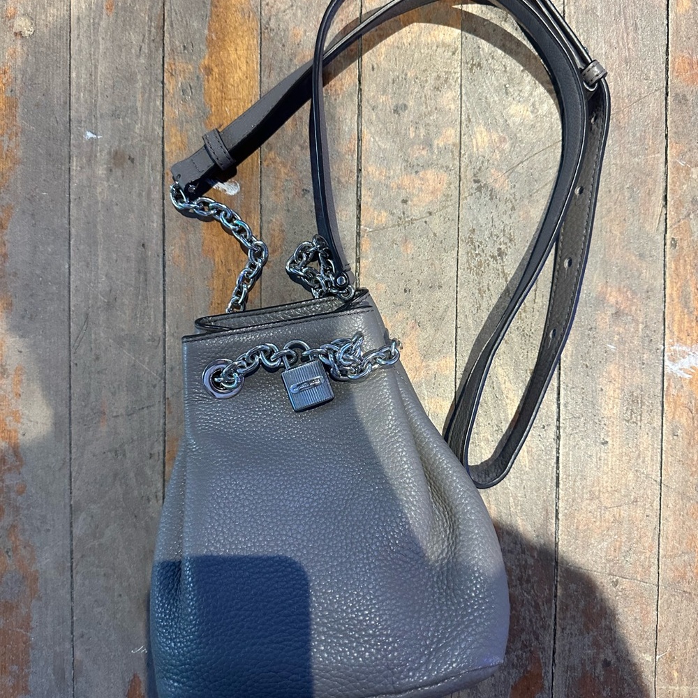 Michael Kors Grey Leather Shoulder Bag